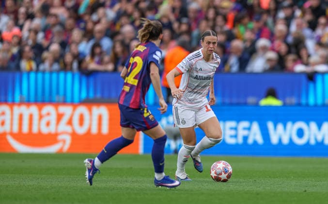 ESP, Barcelona, FC Barcelona vs FC Bayern Munich, WomenÂs Champions League, Football, UEFA, 2025 2026 season, Camp Nou, semi-final, second leg in picture v l Ona Batlle FC Barcelona 22 , Klara Bühl Bayern Munich 17 DFB DFL REGULATIONS PROHIBIT ANY USE OF PHOTOGRAPHS AS IMAGE SEQUENCES AND OR QUASI VIDEO, 03 05 2026 Copyright: HMBxMedia HendrikxHamelau