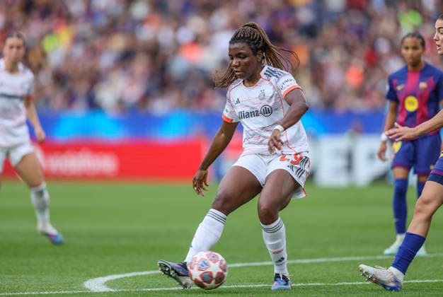 ESP, Barcelona, FC Barcelona vs FC Bayern Munich, WomenÂs Champions League, Football, UEFA, 2025 2026 season, Camp Nou, semi-final, second leg in picture Edna Imade Bayern Munich 29 DFB DFL REGULATIONS PROHIBIT ANY USE OF PHOTOGRAPHS AS IMAGE SEQUENCES AND OR QUASI VIDEO, 03 05 2026 Copyright: HMBxMedia HendrikxHamelau