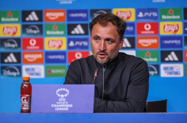 ESP, Barcelona, FC Barcelona, Barca vs FC Bayern München, WomenÂ s Champions League, Fussball, UEFA, Spielzeit 2025 2026, Camp Nou, Halbfinale, Rückspiel im Bild: JosÃ Barcala (Trainer Bayern München) bei der Pressekonferenz, PK DFB DFL REGULATIONS PROHIBIT ANY USE OF PHOTOGRAPHS AS IMAGE SEQUENCES AND OR QUASI-VIDEO, 03.05.2026 *** ESP, Barcelona, FC Barcelona vs FC Bayern Munich, WomenÂs Champions League, Football, UEFA, 2025 2026 season, Camp Nou, semi-final, second leg in the picture JosÃ Barcala coach Bayern Munich at the press conference, PK DFB DFL REGULATIONS PROHIBIT ANY USE OF PHOTOGRAPHS AS IMAGE SEQUENCES AND OR QUASI VIDEO, 03 05 2026 Copyright: HMBxMedia HendrikxHamelau