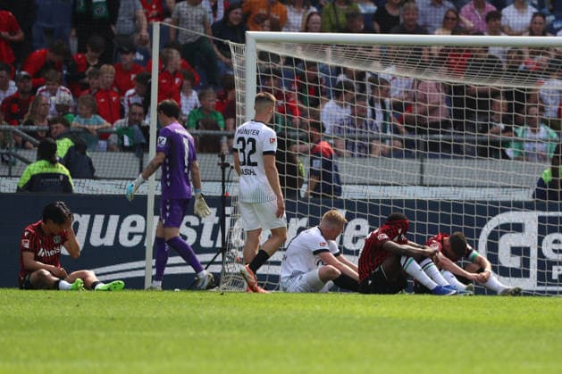 Hannover 96 vs Münster, 2 BL Hannover, 03 05 2026, Football Men, 2 BL, Season 2025 2026, Hannover 96 vs Preußen Münster, End of match, DFL DFB REGULATIONS PROHIBIT ANY USE OF PHOTOGRAPHS as IMAGE SEQUENCES and or QUASI VIDEO Heinz von Heiden Arena Niedersachsen Germany