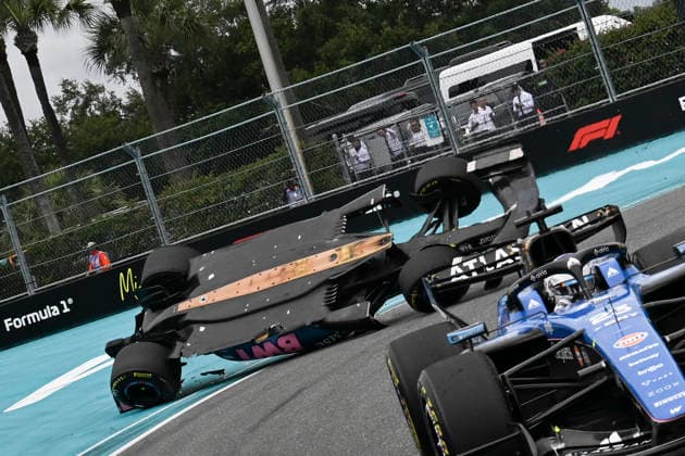 May 3, 2026, Miami Gardens, United States of America: PIERRE GASLY (FRA) of Alpine 10 crashes into turn 18 after a rollover accident during race day of the 2026 Formula 1 Miami Grand Prix. F1 2026: Miami Grand Prix: Race Day  - ZUMAb177 20260503_aap_b177_064 Copyright: xTaidghxBarronx