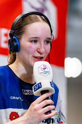 03 05 2026, GER, Handball, Women, Season 2025 2026, Alsco 1 Bl, PlayOff Semi-Final Game 2, Thueringer HC HSG Blomberg Lippe Nieke Kuehne HSG Blomberg Lippe in an interview 99947 Bad Langensalza Salza Halle Sporthalle Mehrz Thüringen Germany