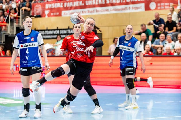 03 05 2026, GER, Handball, Women, Season 2025 2026, Alsco 1 Bl, PlayOff Semifinal Game 2, Thueringer HC HSG Blomberg Lippe Luca Farago Thueringer HC,19 99947 Bad Langensalza Salza Halle Sporthalle Mehrz Thüringen Germany