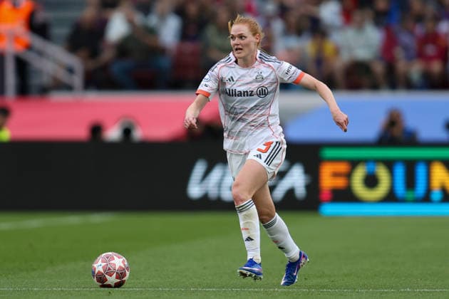 BARCELONA, SPAIN, MAY 3: Stine Ballisager (3 Bayern Munich) during the UEFA Womens Champions League match between FC Barcelona, Barca and Bayern Munich at Spotify Camp Nou on May 3rd, 2026 in Barcelona, Spain (Photo by Alexander Canillas Sports Press Photo)  Copyright: xAlexanderxCanillas SPPx Sportspressphoto_SPR141639