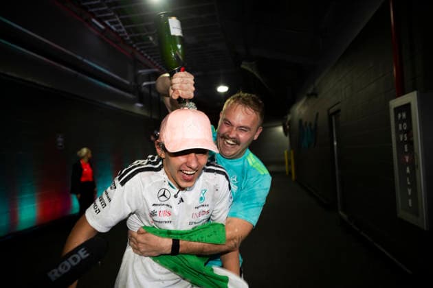 May 3, 2026, Miami Gardens, United States of America: KIMI ANTONELLI (ITA) of Mercedes-AMG 12 celebrates his race victory during race day of the 2026 Formula 1 Miami Grand Prix. F1 2026: Miami Grand Prix: Race Day  - ZUMAb177 20260503_aap_b177_110 Copyright: xTaidghxBarronx