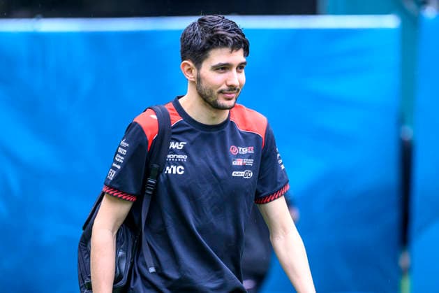 MIAMI GARDENS, FL - MAY 03: TGR Haas driver Esteban Ocon of France arrives in the Team Village before the start of the Formula 1 Crypto.com Miami Grand Prix on May 3, 2026, at Miami International Autodrome in Miami Gardens, FL. (Photo by Doug Murray Icon Sportswire) AUTO: MAY 03 F1 Miami Grand Prix EDITORIAL USE ONLY Icon796260503017
