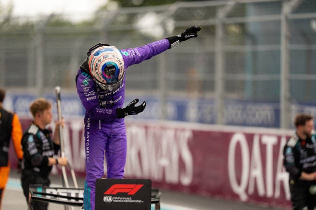 F1 Grand Prix Of Miami - Andrea Kimi Antonelli Wins Andrea Kimi Antonelli (ITA) of Mercedes-AMG PETRONAS Formula One Team celebrating his win on Sunday during the 2026 Formula 1 Crypto.com Miami Grand Prix at the Miami International Autodrome on May 3, 2026. Credit: Photo by Antoine Lapeyre ABACAPRESS.COM Miami United States  Copyright: xLapeyrexAntoine ABACAx