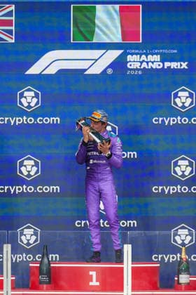 Italian driver Andrea Kimi Antonelli of Mercedes celebrates after winning the Formula One Miami Grand Prix at the Miami International Speedway in Miami, Florida, USA, 03 May 2026. Gran Premio de Miami de la Formula Uno ACHTUNG: NUR REDAKTIONELLE NUTZUNG  Copyright: xAlbertoxBoalx AME9070 20260503-55020172351_1 Gran Premio de Miami de la Formula Uno !ACHTUNG: NUR REDAKTIONELLE NUTZUNG!  Copyright: xIMAGO AlbertoxBoalx imago images 0855558324 20260503-55020172351_1