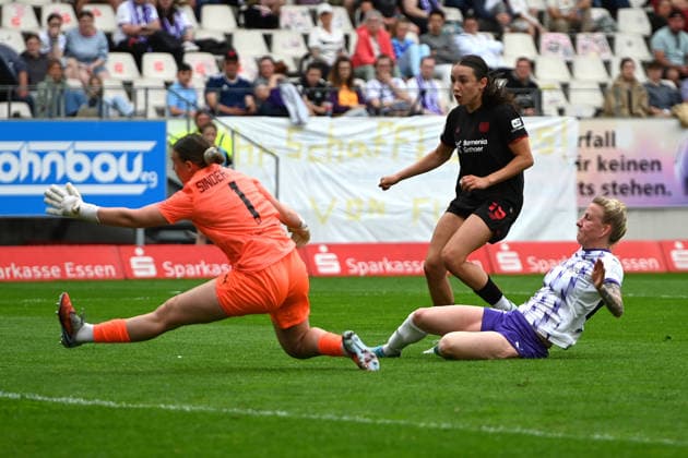 Loreen Bender Google Pixel Frauen Bundesliga SGS Essen Bayer Leverkusen 05 03 2026 Loreen Bender Bayer Leverkusen , Google Pixel Frauen Bundesliga, 24 Matchday, SGS Essen vs Bayer Leverkusen on May 03, 2026 at Stadion an der Hafenstraße, Essen