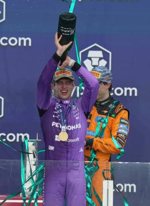 Formula 1 of the United States in Miami Winner Italian driver Andrea Kimi Antonelli (M) Mercedes-AMG Petronas Formula One Team on the podium after the Formula 1 Crypto.com Miami Grand Prix 2026 at the Miami International Autodrome in Miami, United States of America May 03 2026. Miami United Stares of America  Copyright: xMatrixxImagesx xHasanxBraticx