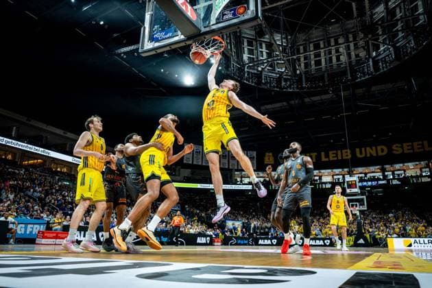Basketball Berlin 03 05 2026 Season 2025 2026 EasyCredit BBL 1 Bundesliga Men, Men Alba Berlin NINERS Chemnitz Moses Wood Alba Berlin, No 11