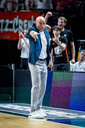 Basketball Berlin 03 05 2026 Season 2025 2026 EasyCredit BBL 1 Bundesliga Men, Men Alba Berlin NINERS Chemnitz Rodrigo Pastore Chemnitz, Coach