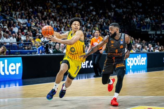 Basketball Berlin 03 05 2026 Season 2025 2026 EasyCredit BBL 1 Bundesliga Men, Men Alba Berlin NINERS Chemnitz Jack Kayil Alba Berlin, No 07 Corey Davis Chemnitz, No 05