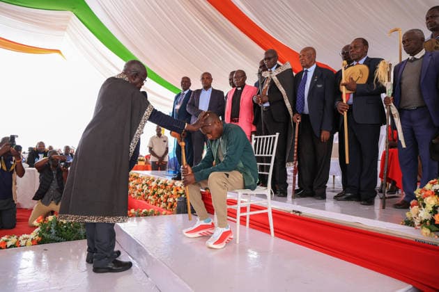 Historic sub-two triumph: Kenyan athlete Sawe celebrated in Kapsabet KAPSABET, KENYA - MAY 04: Kenyan athlete Sebastian Sawe is welcomed during a ceremony by local residents, athletes and officials in Kapsabet, Nandi County, Great Rift Valley, Kenya, on May 04, 2026. The athlete was honored following his historic victory at the London Marathon. Community members gathered to celebrate his achievement, while traditional leaders and church representatives offered prayers and congratulations. Sawe completed the marathon in under two hours, becoming the first athlete to reach this milestone. Lucas Mukasa Anadolu Kenya Kapsabet. Editorial use only. Please get in touch for any other usage.  Copyright: x2026xAnadoluxLucasxMukasax