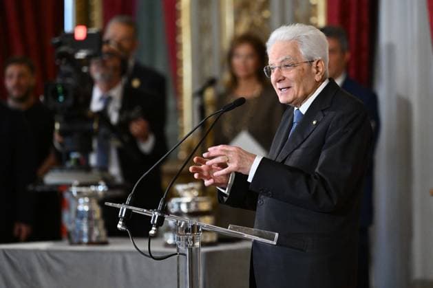 Foto IPP - Domenico Cippitelli Gruppo Editoriale LiveMedia Roma 04 05 2026 Nella foto: the Presidente of the Italian Republic Sergio Mattarella who met the Italian national women s and men s tennis teams, winners of the BJK Cup and Davis Cup at the Quirinale on May 4, 2026 in Rome, Italy. Italy Photo Press - World Copyright Rome italy Italy ITALY  Copyright: xR4924_italyphotopressx
