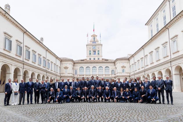 Sergio Mattarella met with the national tennis teams in Rome, Italy - 04 May 2026 The men s and women s Italian national tennis teams and the staff of the Italian Tennis and Padel Federation attend the meeting between the President of the Italian Republic and the Italian women s and men s national tennis teams in Rome. Rome Italy Copyright: xEmanuelaxVertollix xSOPAxImagesx EVertolli_Quirinale_20260504(58)