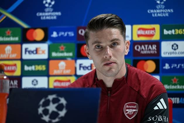 Arsenal press conference, PK, Pressekonferenz ahead of UCL semi-final second-leg match against A. Madrid LONDON, UNITED KINGDOM - MAY 04: Arsenal player Viktor Gyokeres attends a press conference held at the Sobha Realty Training Centre ahead of UEFA Champions League semi-final second-leg match against Atletico Madrid on May 4, 2026, in London, United Kingdom. Rasid Necati Aslim Anadolu London United Kingdom. Editorial use only. Please get in touch for any other usage.  Copyright: x2026xAnadoluxRasidxNecatixAslimx