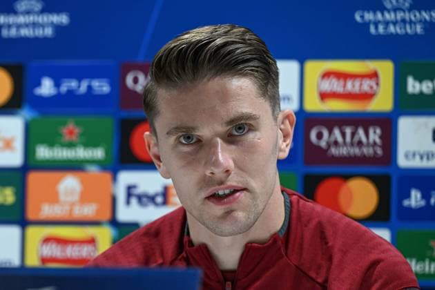 Arsenal press conference, PK, Pressekonferenz ahead of UCL semi-final second-leg match against A. Madrid LONDON, UNITED KINGDOM - MAY 04: Arsenal player Viktor Gyokeres attends a press conference held at the Sobha Realty Training Centre ahead of UEFA Champions League semi-final second-leg match against Atletico Madrid on May 4, 2026, in London, United Kingdom. Rasid Necati Aslim Anadolu London United Kingdom. Editorial use only. Please get in touch for any other usage.  Copyright: x2026xAnadoluxRasidxNecatixAslimx