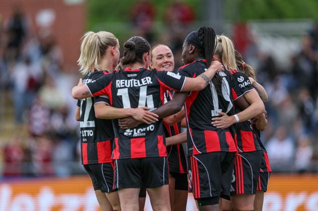 GER, Frankfurt, Eintracht Frankfurt vs FC Nürnberg, Google Pixel Bundesliga, Football, DFB, Season 2025 2026, Stadion am Brentanobad, 24 Matchday in picture Nicole Anyomi Eintracht Frankfurt Women 19 scores the 1 0, Goal, Cheers and joy, Emotions DFB DFL REGULATIONS PROHIBIT ANY USE OF PHOTOGRAPHS AS IMAGE SEQUENCES AND OR QUASI VIDEO, 04 05 2026 Copyright: HMBxMedia HendrikxHamelau