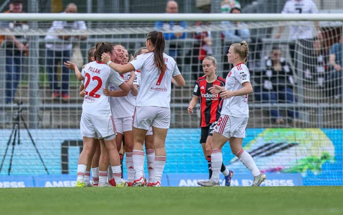 GER, Frankfurt, Eintracht Frankfurt vs FC Nürnberg, Google Pixel Bundesliga, Football, DFB, Season 2025 2026, Stadion am Brentanobad, 24 Matchday in picture Meret Günster 1 FC Nürnberg Women 8 scores the goal to 1 1, Goal, Cheers and joy, Emotions DFB DFL REGULATIONS PROHIBIT ANY USE OF PHOTOGRAPHS AS IMAGE SEQUENCES AND OR QUASI VIDEO, 04 05 2026 Copyright: HMBxMedia HendrikxHamelau