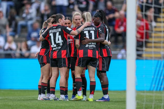 GER, Frankfurt, Eintracht Frankfurt vs FC Nürnberg, Google Pixel Bundesliga, Football, DFB, Season 2025 2026, Stadion am Brentanobad, 24 Matchday in picture Nicole Anyomi Eintracht Frankfurt Women 19 , Goal to 2 0, Goal, Cheering and joy, Emotions DFB DFL REGULATIONS PROHIBIT ANY USE OF PHOTOGRAPHS AS IMAGE SEQUENCES AND OR QUASI VIDEO, 04 05 2026 Copyright: HMBxMedia HendrikxHamelau