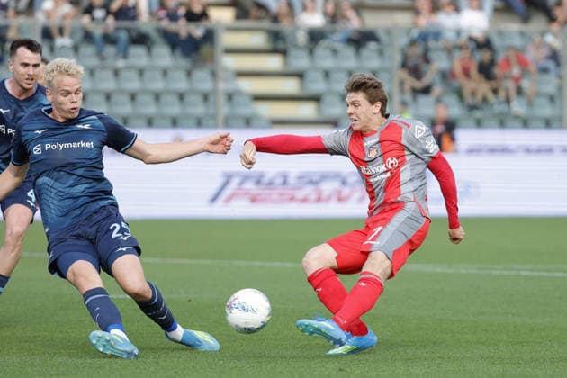 Foto IPP Emanuele Pennacchio Cremona 04 05 2026 Campionato Calcio Serie A 2025-2026 US Cremonese - SS Lazio Nella foto Alessio Zerbin of US Cremonese scoring chance italyphotopress world copyright Cremona italy Italia ITALY  Copyright: xR4924_italyphotopressx