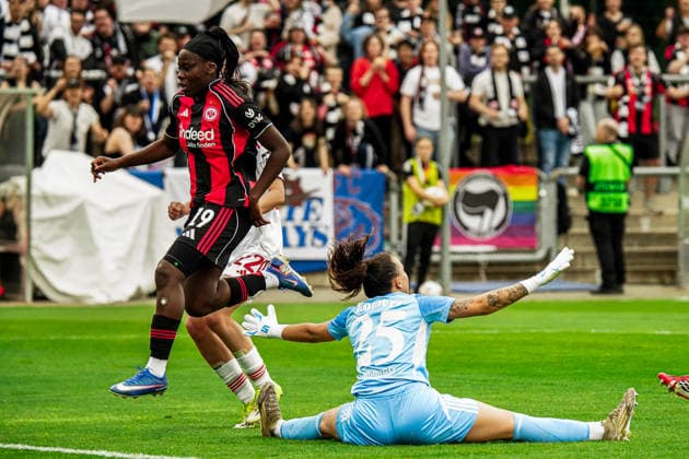 Germany Soccer Google Pixel Women Bundesliga 2025 2026 , 24 Matchday Eintracht Frankfurt Women vs 1 FC Nuremberg Women Stadion Am Brentanobad Frankfurt Nicole Anyomi Eintracht Frankfurt Women, 19 Goal, Shot Copyright: xBennetxLongx