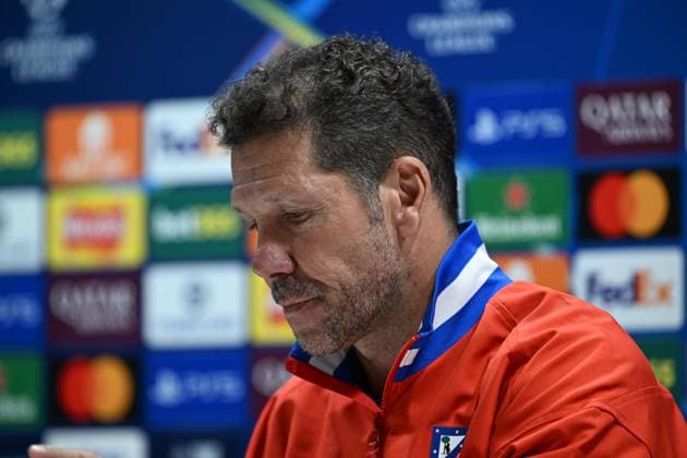 Ahead of Arsenal v Atletico Madrid - UEFA Champions League LONDON, UNITED KINGDOM - MAY 4: Head coach of Atletico Madrid Diego Simeone attends a press conference, PK, Pressekonferenz ahead of the UEFA Champions League semi-final match against Arsenal at Emirates Stadium in London, United Kingdom on May 4, 2026. Rasid Necati Aslim Anadolu London United Kingdom. Editorial use only. Please get in touch for any other usage.  Copyright: x2026xAnadoluxRasidxNecatixAslimx