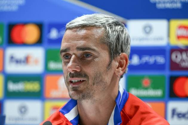 Ahead of Arsenal v Atletico Madrid - UEFA Champions League LONDON, UNITED KINGDOM - MAY 4: Antonie Griezmann of Atletico Madrid attends a press conference, PK, Pressekonferenz ahead of the UEFA Champions League semi-final match against Arsenal at Emirates Stadium in London, United Kingdom on May 4, 2026. Rasid Necati Aslim Anadolu London United Kingdom. Editorial use only. Please get in touch for any other usage.  Copyright: x2026xAnadoluxRasidxNecatixAslimx