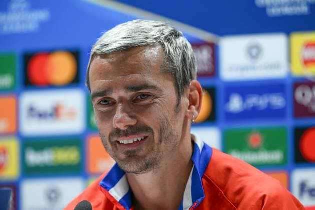 Ahead of Arsenal v Atletico Madrid - UEFA Champions League LONDON, UNITED KINGDOM - MAY 4: Antonie Griezmann of Atletico Madrid attends a press conference, PK, Pressekonferenz ahead of the UEFA Champions League semi-final match against Arsenal at Emirates Stadium in London, United Kingdom on May 4, 2026. Rasid Necati Aslim Anadolu London United Kingdom. Editorial use only. Please get in touch for any other usage.  Copyright: x2026xAnadoluxRasidxNecatixAslimx