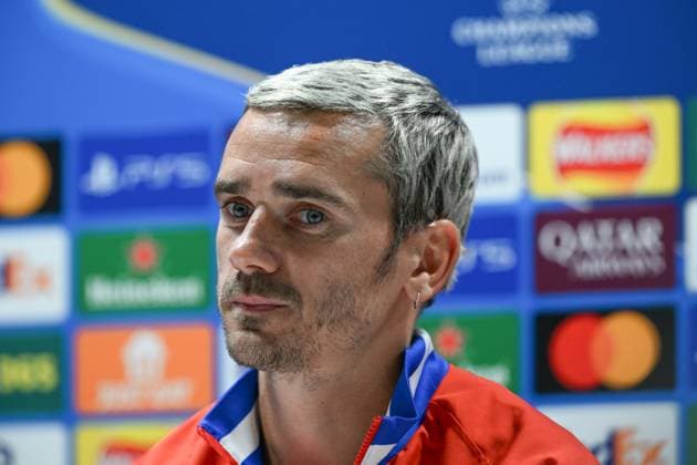 Ahead of Arsenal v Atletico Madrid - UEFA Champions League LONDON, UNITED KINGDOM - MAY 4: Antonie Griezmann of Atletico Madrid attends a press conference, PK, Pressekonferenz ahead of the UEFA Champions League semi-final match against Arsenal at Emirates Stadium in London, United Kingdom on May 4, 2026. Rasid Necati Aslim Anadolu London United Kingdom. Editorial use only. Please get in touch for any other usage.  Copyright: x2026xAnadoluxRasidxNecatixAslimx