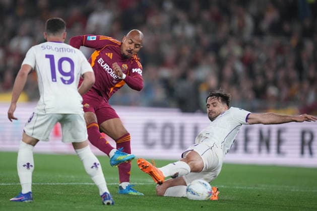 Roma™s Donyell Malen during the Serie A EniLive soccer match between Roma and Fiorentina at the Rome s Olympic stadium, Italy - Monday May 4, 2026 - Soccer ( Photo by Alfredo Falcone LaPresse )  Copyright: xAlfredoxFalcone LaPressex