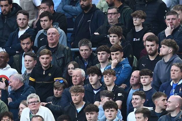 Man City fan and Oasis member Noel Gallagher in the away end Everton v Manchester City, Premier League, Football, Hill Dickinson Stadium, Liverpool , UK - 04 May 2026Liverpool Hill Dickinson Stadium United Kingdom EDITORIAL USE ONLY No use with unauthorised audio, video, data, fixture lists, club league logos or live services. Online in-match use limited to 120 images, no video emulation. No use in betting, games or single club league player publications.  Copyright: xPhilxOldham Shutterstockx 16854616r