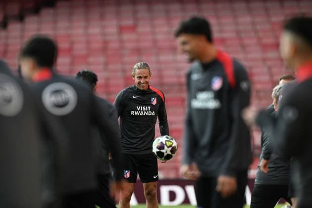 Ahead of Arsenal v Atletico Madrid - UEFA Champions League LONDON, UNITED KINGDOM - MAY 4: Marcos Llorente of Atletico Madrid attends training session ahead of the UEFA Champions League semi-final rematch against Arsenal at Emirates Stadium in London, United Kingdom on May 4, 2026. Rasid Necati Aslim Anadolu London United Kingdom. Editorial use only. Please get in touch for any other usage.  Copyright: x2026xAnadoluxRasidxNecatixAslimx