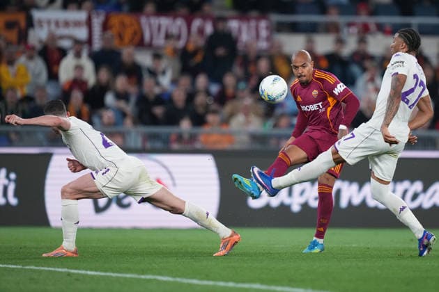 Roma™s Donyell Malen during the Serie A EniLive soccer match between Roma and Fiorentina at the Rome s Olympic stadium, Italy - Monday May 4, 2026 - Soccer ( Photo by Alfredo Falcone LaPresse )  Copyright: xAlfredoxFalcone LaPressex