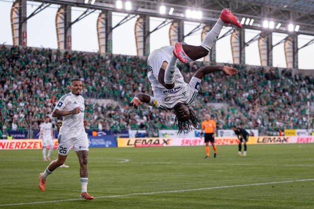 Radom 04.05.2026. Football PKO BP Ekstraklasa season 2025 2026 match between Radomiak Radom and Lechia Gdansk in Radom, Poland --- PKO Ekstraklasa sezon 2025 2026 mecz Radomiak Radom - Lechia Gdansk Persons Shown : Abdoul Tapsoba radosc bramka gol punkt emocje Fot. Igor Jakubowski Arena Akcji NEWSPIX.PL --- newspix.pl 