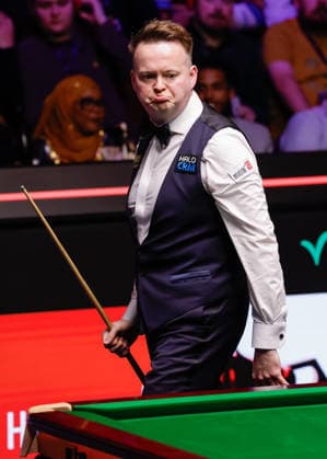Sheffield, England, 4th May 2026. Shaun Murphy reacts after he misses a shot during the Shaun Murphy vs Wu Yize Halo World Championship, WM, Weltmeisterschaft 2026 Final match at The Crucible, Sheffield. Picture credit should read: Cody Froggatt Sportimage EDITORIAL USE ONLY. No use with unauthorised audio, video, data, fixture lists, club league logos or live services. Online in-match use limited to 120 images, no video emulation. No use in betting, games or single club league player publications. SPI_067_CF_Sheffield_Snooker_World_Championship_Day_17 SPI-4785-0134