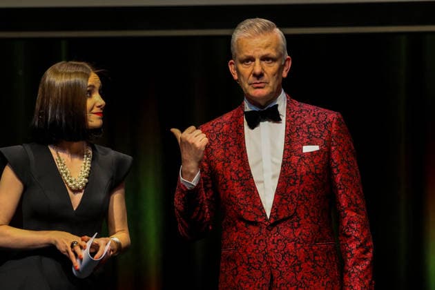 Football Switzerland SAFP Golden 11 Award Kultur Kongresshaus Aarau, 04 05 2026 Aarau, Switzerland Rainer Maria Salzgeber Presenter of the Golden 11 Award 2026 Aarau Kultur Kongresshaus Aarau Aargau Switzerland Copyright: xAmiirxAmedjouax