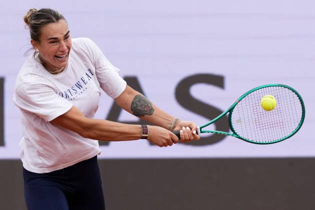 Aryna Sabalenka of Belarus during a training session at the Internazionali BNL d Italia 2026 tennis tournament at Foro Italico in Rome, Italy on May, 5, 2026. AntoniettaxBaldassarre