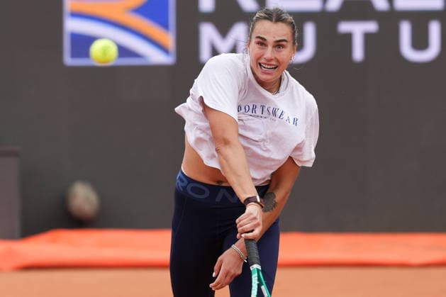Aryna Sabalenka of Belarus during a training session at the Internazionali BNL d Italia 2026 tennis tournament at Foro Italico in Rome, Italy on May, 5, 2026. AntoniettaxBaldassarre