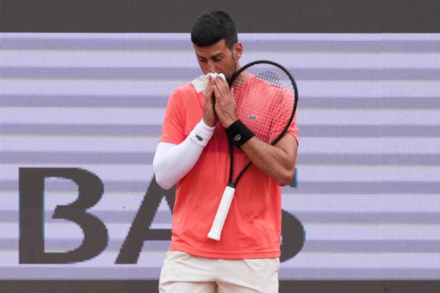 Novak Djokovic of Serbia during a training session at the Internazionali BNL d Italia 2026 tennis tournament at Foro Italico in Rome, Italy on May, 5, 2026. AntoniettaxBaldassarre