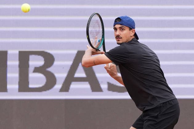 Lorenzo Sonego of Italy during a training session at the Internazionali BNL d Italia 2026 tennis tournament at Foro Italico in Rome, Italy on May, 5, 2026. AntoniettaxBaldassarre