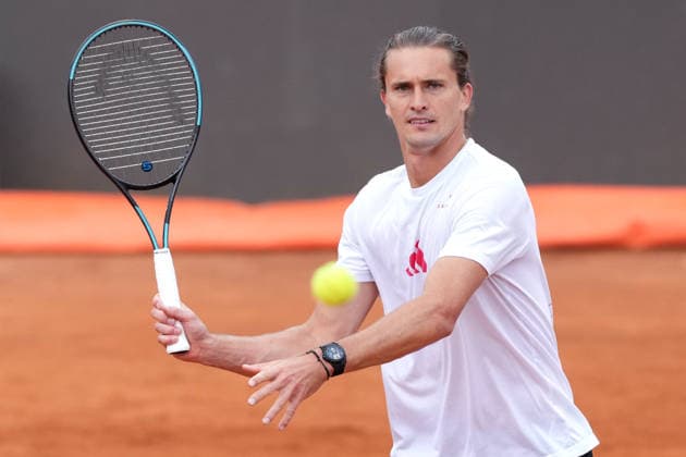 Alexander Zverev of Germany during a training session at the Internazionali BNL d Italia 2026 tennis tournament at Foro Italico in Rome, Italy on May, 5, 2026. AntoniettaxBaldassarre