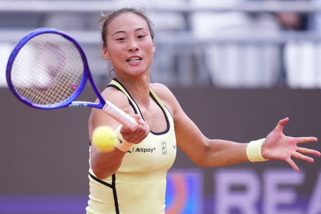 Qinwen Zheng (CHN) during the match between Anna Bondar (HUN) and Qinwen Zheng (CHN) at the Italian Open in Rome, Tuesday, May 5, 2026. (Alfredo Falcone LaPresse)  Copyright: xAlfredoxFalcone LaPressex