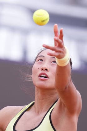 Qinwen Zheng (CHN) during the match between Anna Bondar (HUN) and Qinwen Zheng (CHN) at the Italian Open in Rome, Tuesday, May 5, 2026. (Alfredo Falcone LaPresse)  Copyright: xAlfredoxFalcone LaPressex