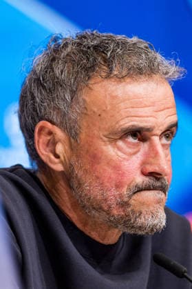 MUNICH, GERMANY - MAY 5: Luis Enrique (Head Coach Paris Saint-Germain) during the press conference, PK, Pressekonferenz of Paris Saint-Germain before the match between FC Bayern Muenchen vs Paris Saint-Germain at Allianz Arena on matchday -1 of the UEFA Champions League Semi Final on May 5, 2026 in Munich, Germany. Bavaria Germany Copyright: xSteffiexWunderlx