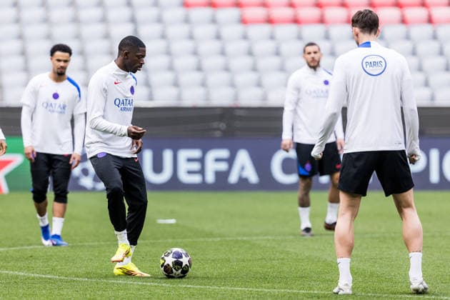 MUNICH, GERMANY - MAY 5: Ousmane Dembele (FC Paris Saint-Germain, 10) controls the ball during training of Paris Saint-Germain before the match between FC Bayern Muenchen vs Paris Saint-Germain at Allianz Arena on matchday -1 of the UEFA Champions League Semi Final on May 5, 2026 in Munich, Germany. Bavaria Germany Copyright: xSteffiexWunderlx