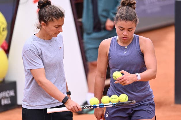 Sara Errani and Jasmine Paolini in action during a training session ahead of the Internazionali BNL d Italia Day One at Foro Italico on May 5, 2026 in Rome, Italy.  Copyright: xDomenicoxCippitelli IPAxSportx xipa-agency.netx xx IPA_74457700 IPA_Agency_IPA74457700