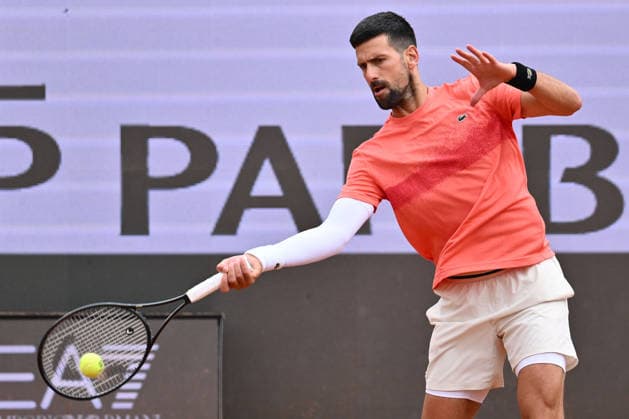 Novak Djokovic of Serbia in action during a training session ahead of the Internazionali BNL d Italia Day One at Foro Italico on May 5, 2026 in Rome, Italy.  Copyright: xDomenicoxCippitelli IPAxSportx xipa-agency.netx xx IPA_74457718 IPA_Agency_IPA74457718
