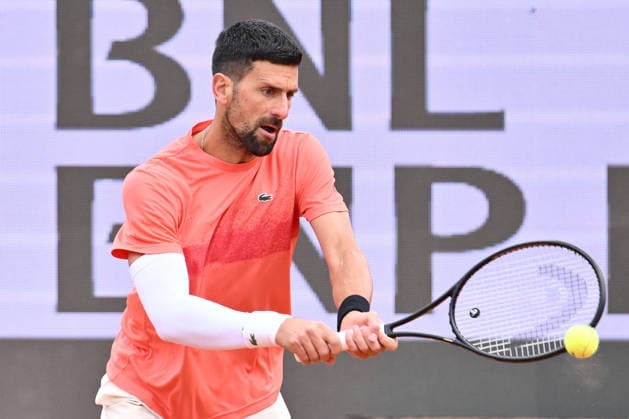 Novak Djokovic of Serbia in action during a training session ahead of the Internazionali BNL d Italia Day One at Foro Italico on May 5, 2026 in Rome, Italy.  Copyright: xDomenicoxCippitelli IPAxSportx xipa-agency.netx xx IPA_74457722 IPA_Agency_IPA74457722